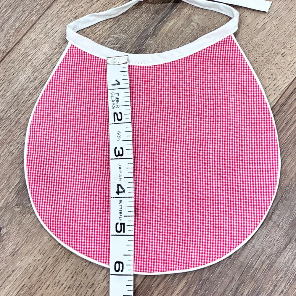 NWOT Lullaby Set Red Gingham Bib Heirloom